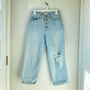 Universal Threads Light Wash high Waisted Wide Leg Relaxed Fit Jeans Button Fly